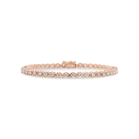 2.08ct 14k Rose Gold Diamond Lady's Tennis Bracelet