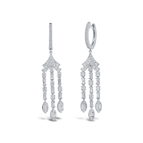 1.74ct 14k White Gold Diamond Baguette Earring