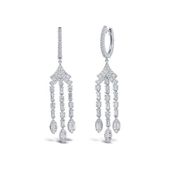 1.74ct 14k White Gold Diamond Baguette Earring