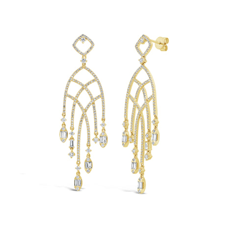 1.56ct 14k Yellow Gold Diamond Earring