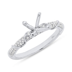 0.34ct 14k White Gold Diamond Semi-mount Ring for 1.00ct Center Size 5