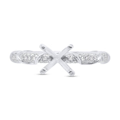 0.34ct 14k White Gold Diamond Semi-mount Ring for 1.00ct Center Size 5