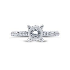 0.36ct 14k White Gold Diamond Semi-mount Ring for 1.25ct Center