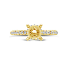 0.36ct 14k Yellow Gold Diamond Semi-mount Ring for 1.25ct Center