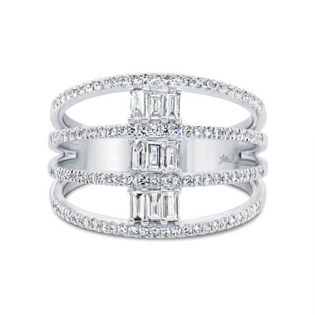 0.52ct 14k White Gold Diamond Baguette Lady's Ring