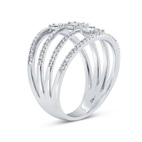 0.52ct 14k White Gold Diamond Baguette Lady's Ring