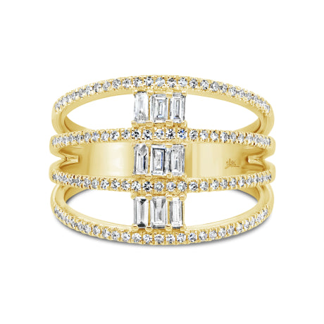 0.52ct 14k Yellow Gold Diamond Baguette Lady's Ring