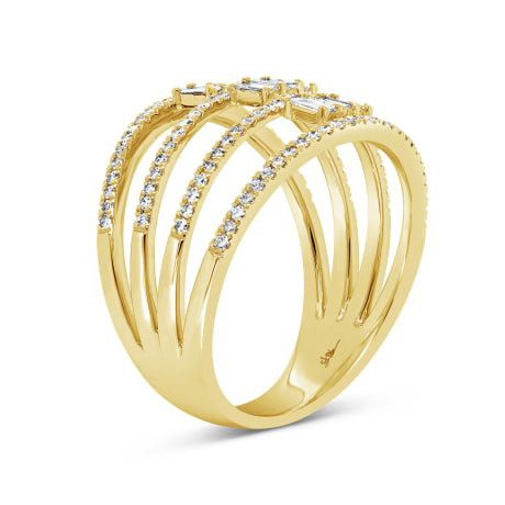 0.52ct 14k Yellow Gold Diamond Baguette Lady's Ring