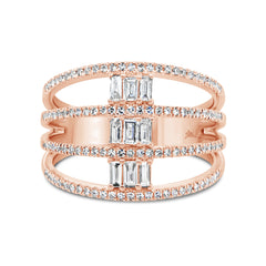 0.52ct 14k Rose Gold Diamond Baguette Lady's Ring