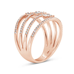 0.52ct 14k Rose Gold Diamond Baguette Lady's Ring
