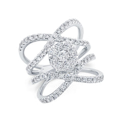 1.46ct 14k White Gold Diamond Cluster Lady's Ring