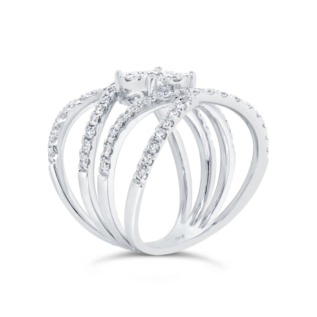 1.46ct 14k White Gold Diamond Cluster Lady's Ring
