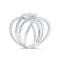 1.46ct 14k White Gold Diamond Cluster Lady's Ring