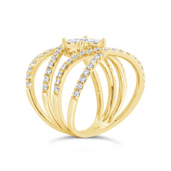 1.46ct 14k Yellow Gold Diamond Cluster Lady's Ring