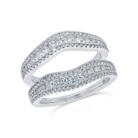 1.08ct 14k White Gold Diamond Lady's Ring Guard