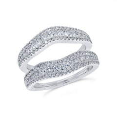 1.08ct 14k White Gold Diamond Lady's Ring Guard
