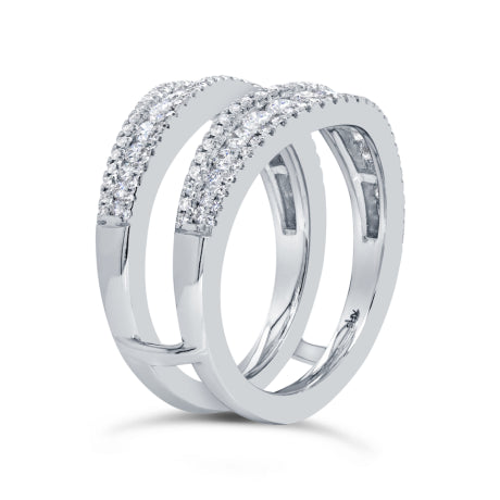 1.08ct 14k White Gold Diamond Lady's Ring Guard