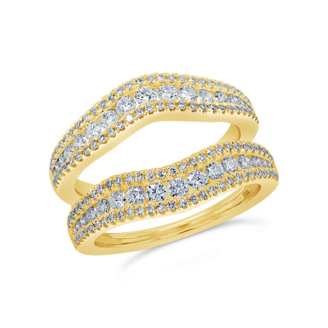 1.08ct 14k Yellow Gold Diamond Lady's Ring Guard