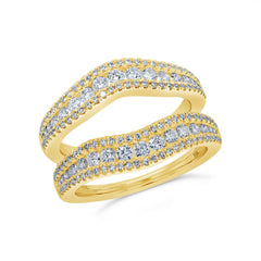 1.08ct 14k Yellow Gold Diamond Lady's Ring Guard