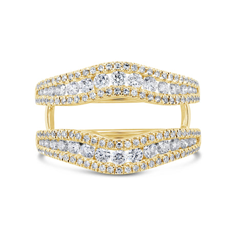 1.08ct 14k Yellow Gold Diamond Lady's Ring Guard