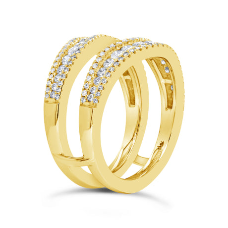 1.08ct 14k Yellow Gold Diamond Lady's Ring Guard