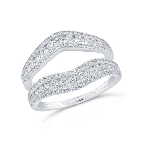 1.00ct 14k White Gold Diamond Lady's Ring Guard