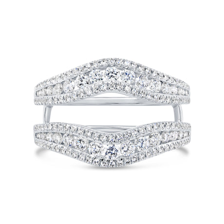 1.00ct 14k White Gold Diamond Lady's Ring Guard