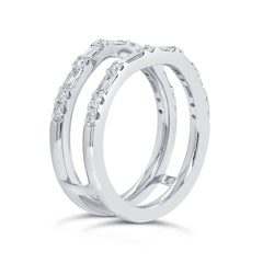 0.70ct 14k White Gold Diamond Lady's Ring Guard