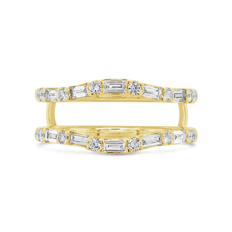 0.70ct 14k Yellow Gold Diamond Lady's Ring Guard
