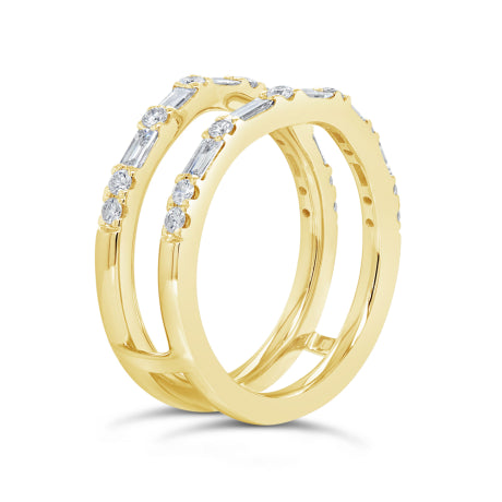 0.70ct 14k Yellow Gold Diamond Lady's Ring Guard