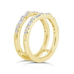 0.70ct 14k Yellow Gold Diamond Lady's Ring Guard