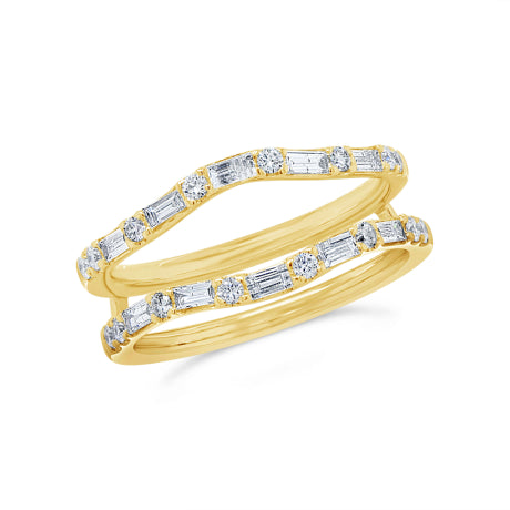 0.60ct 14k Yellow Gold Diamond Lady's Ring Guard