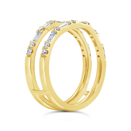 0.60ct 14k Yellow Gold Diamond Lady's Ring Guard