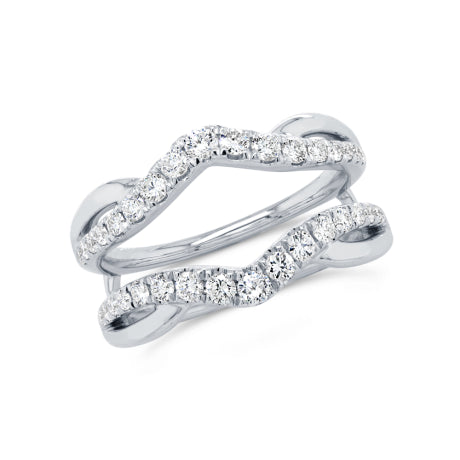 0.80ct 14k White Gold Diamond Lady's Ring Guard