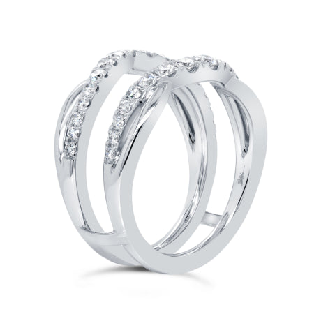 0.80ct 14k White Gold Diamond Lady's Ring Guard