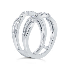 0.80ct 14k White Gold Diamond Lady's Ring Guard
