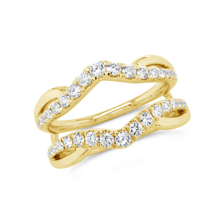 0.80ct 14k Yellow Gold Diamond Lady's Ring Guard