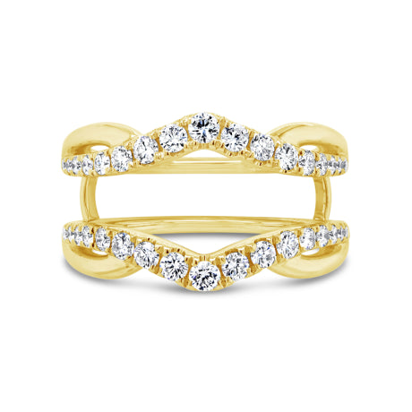 0.80ct 14k Yellow Gold Diamond Lady's Ring Guard