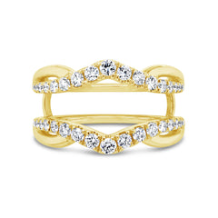 0.80ct 14k Yellow Gold Diamond Lady's Ring Guard