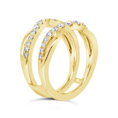 0.80ct 14k Yellow Gold Diamond Lady's Ring Guard