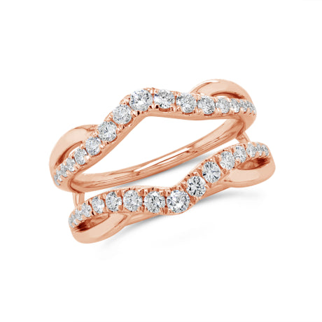 0.70ct 14k Rose Gold Diamond Lady's Ring Guard
