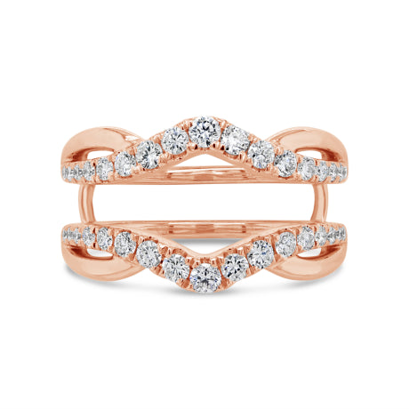0.70ct 14k Rose Gold Diamond Lady's Ring Guard