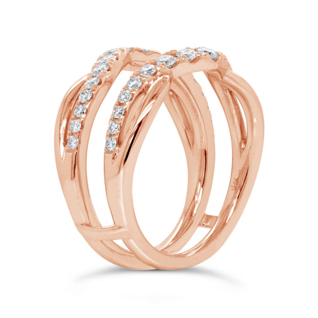0.70ct 14k Rose Gold Diamond Lady's Ring Guard