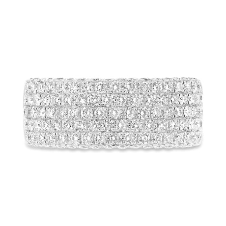 1.63ct 14k White Gold Diamond Lady's Pave Band Size 9