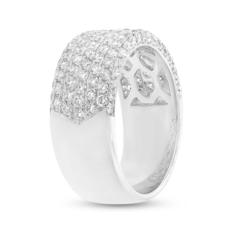 1.63ct 14k White Gold Diamond Lady's Pave Band Size 9