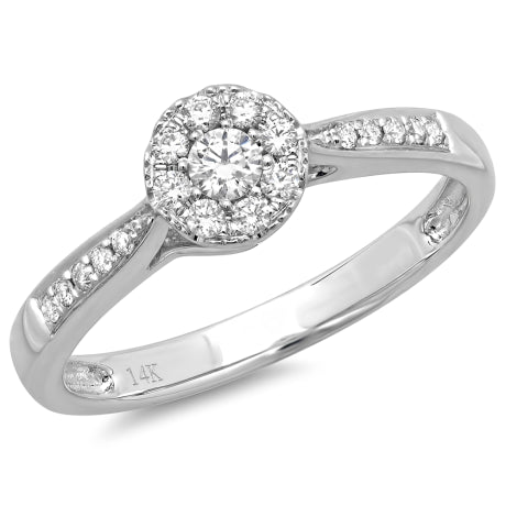 0.24ct 14k White Gold Diamond Lady's Ring Size 3.25