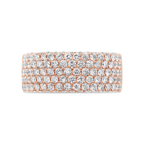 1.80ct 14k Rose Gold Diamond Pave Lady's Band