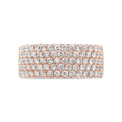 1.80ct 14k Rose Gold Diamond Pave Lady's Band