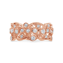 1.26ct 14k Rose Gold Diamond Lady's Leaf Ring