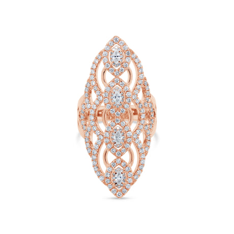 1.59ct 14k Rose Gold Diamond Lady's Ring